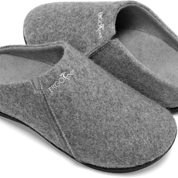 House Slippers Wool Felt Arch Support Orthopedic Non-Slip Indoor Outdoor